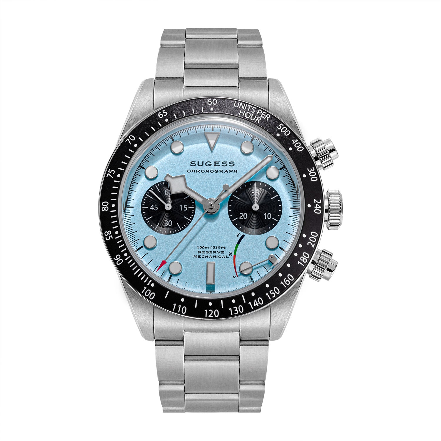 Chrono Heritage S457 Chronograph Power Reserve Light Blue Panda Dial