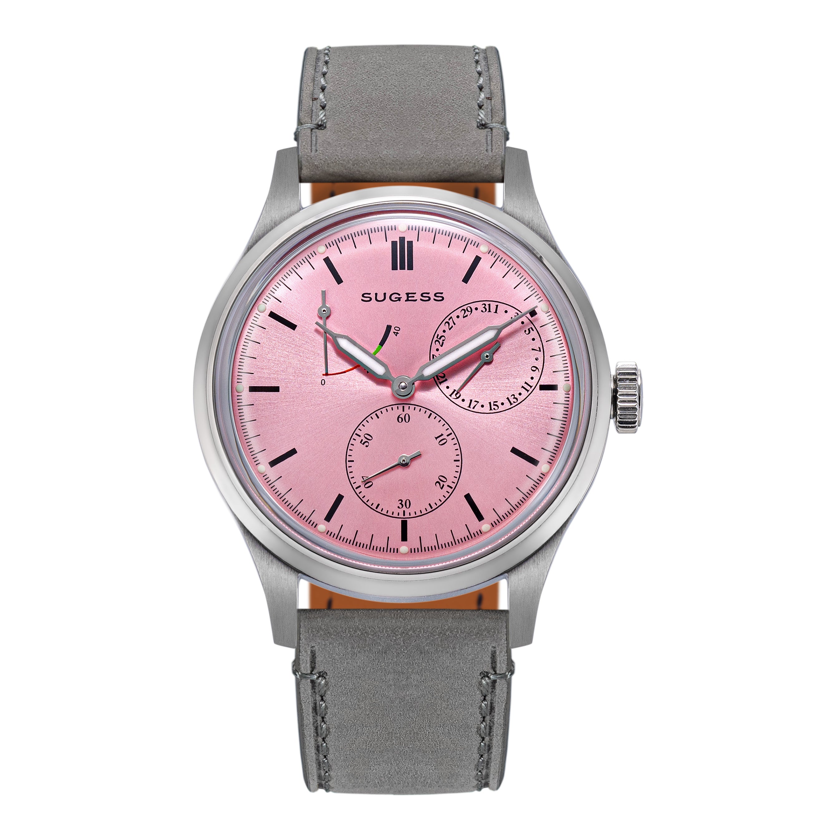 Sugess S458 Pink Dial Stainless-Steel Automatic