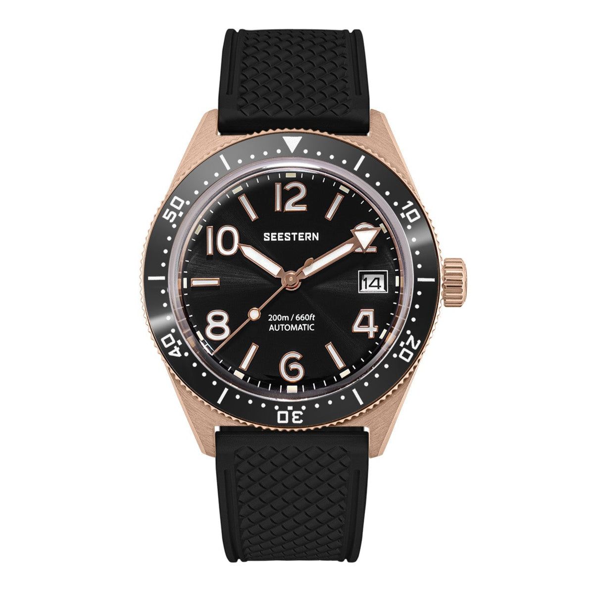 Seestern S434-2 Rose Gold Professional Diver Automatic 200m Water Resistant