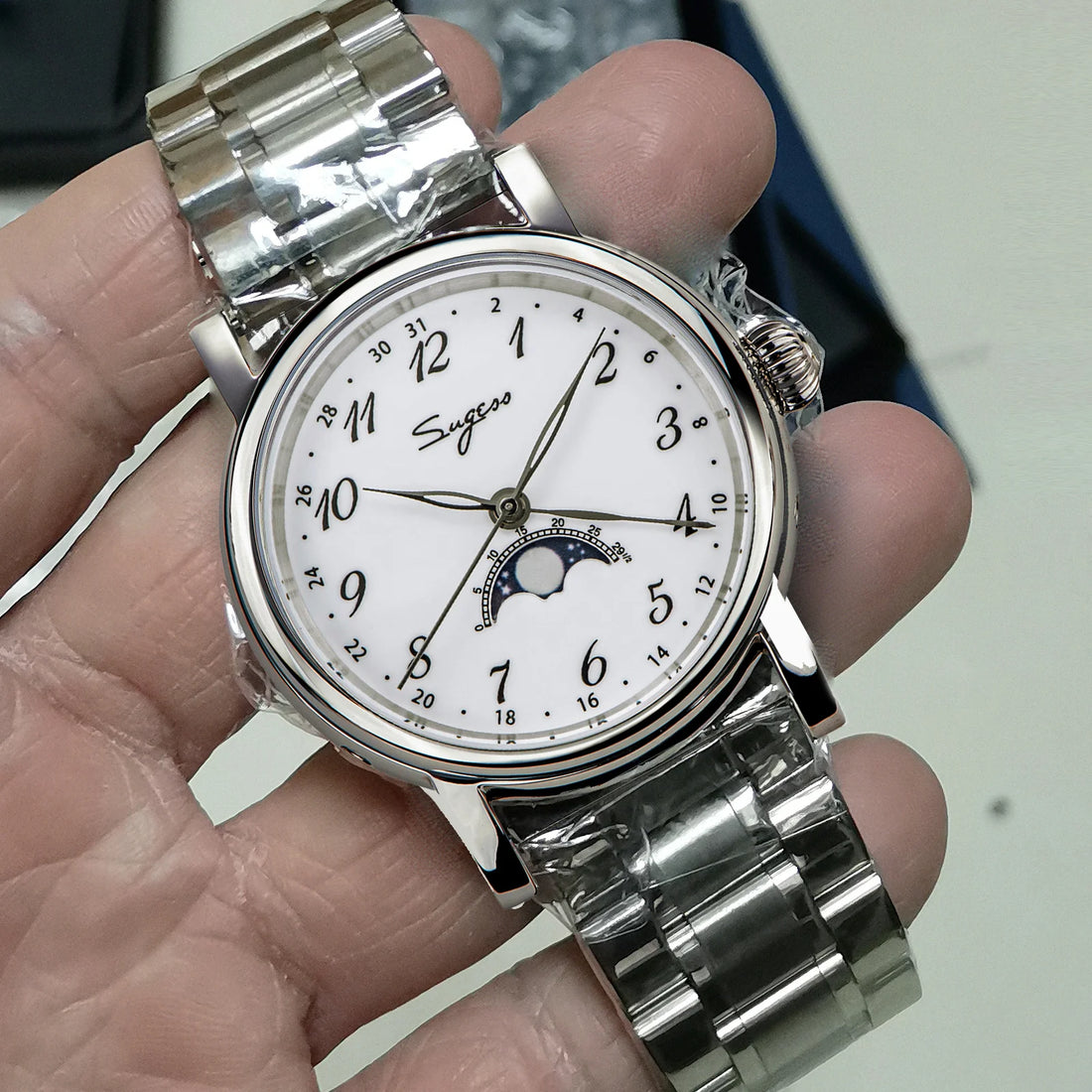 MoonPhase Master S395-2 Moon Phase Automatic Enamel Dial Bracelet