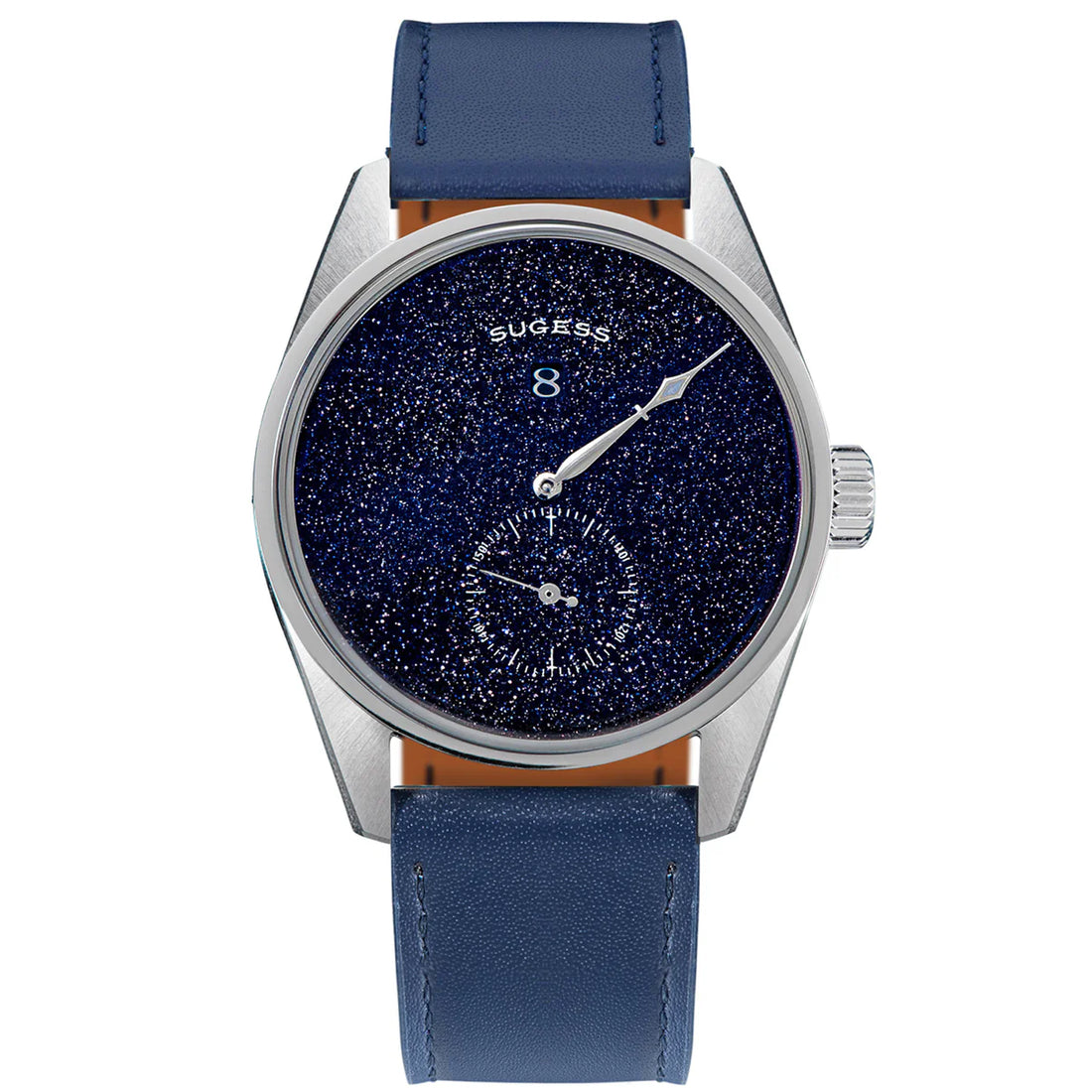 Automatic S451-2 Blue Sandstone Dial Jumping Hour One Pointer Stainless Steel