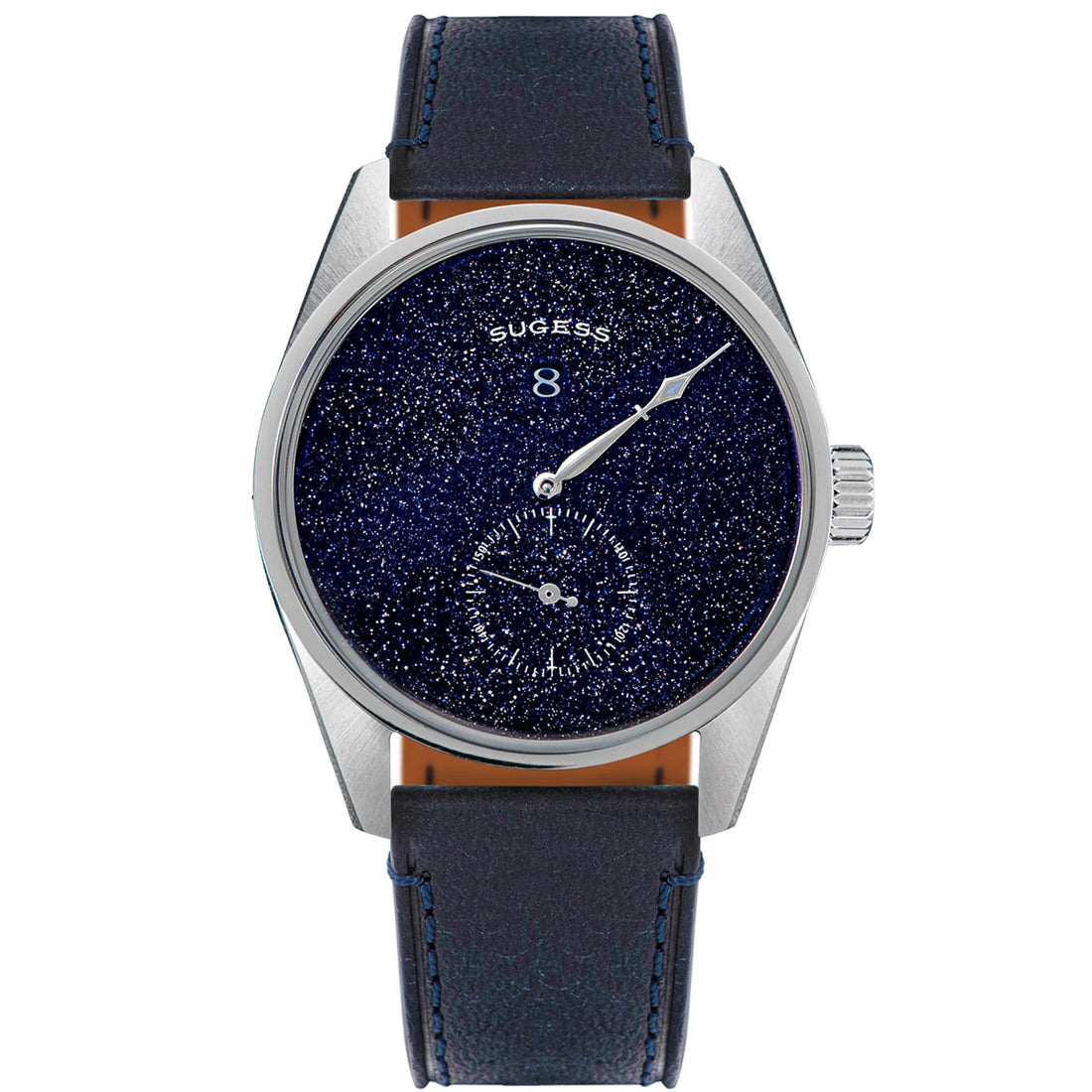 Automatic S451-2 Blue Sandstone Dial Jumping Hour One Pointer Stainless Steel
