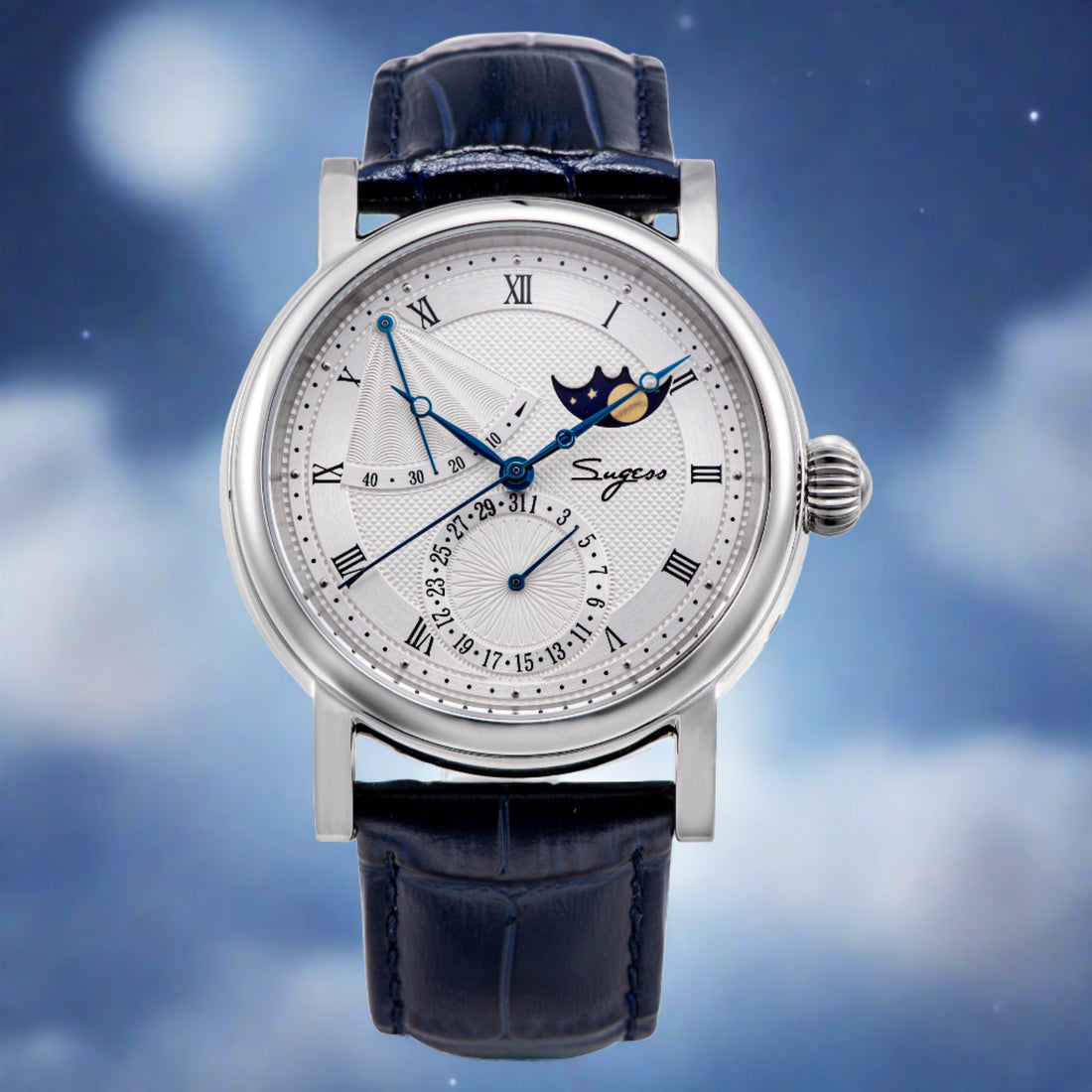 MoonPhase Master S426 Stainless Steel Case Power Reserve Indicator Date