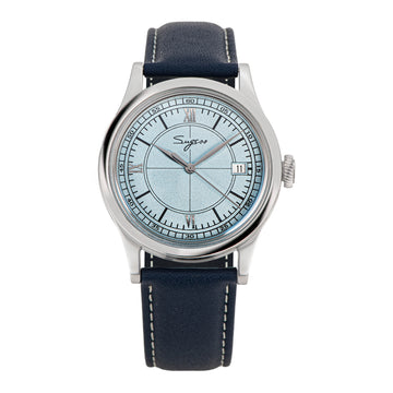 Heritage 411-3B Seagull 2130 Movement  Stainless Steel Case Deep Light Blue Dial SU4113BLB