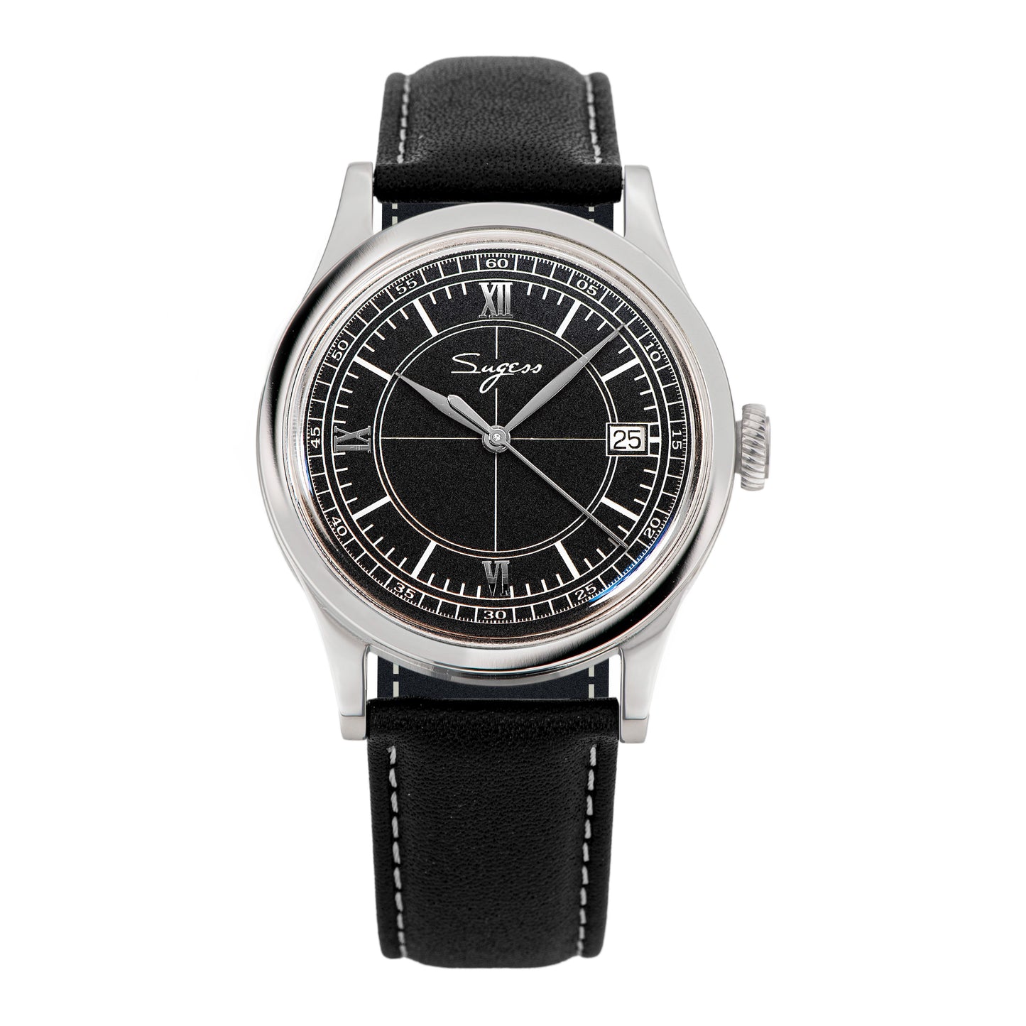Heritage 411-3B Seagull 2130 Movement  Stainless Steel Case Deep Black Dial SU4113BBK