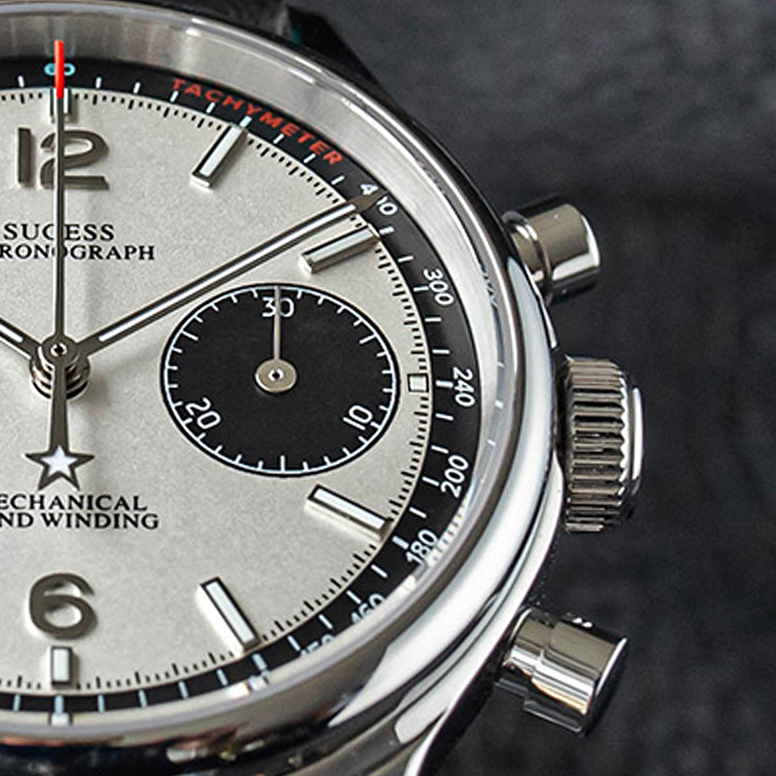 Sugess Panda Chrono Chronograph Mechanical Mens Watch Seagull 1963