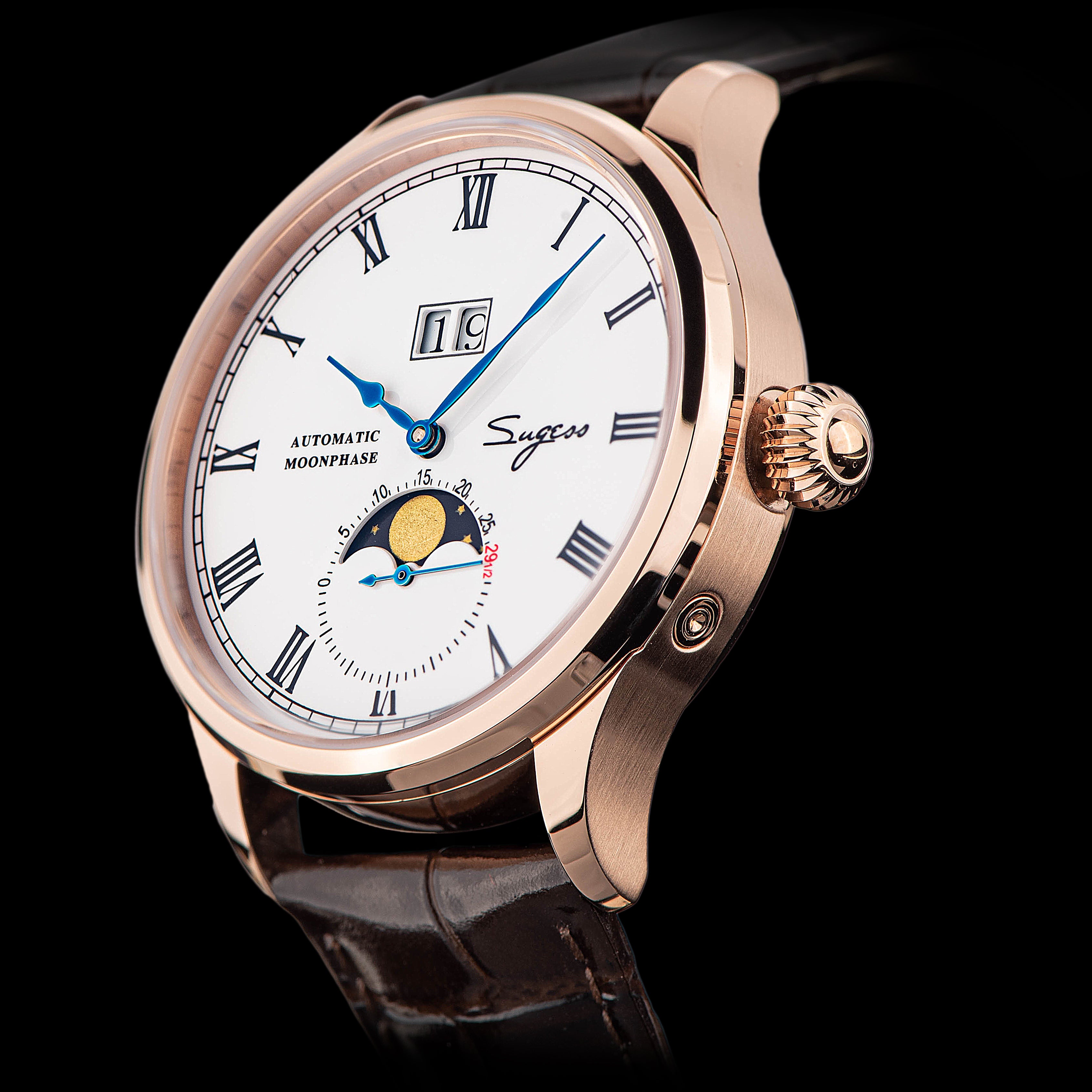 Sugess MOONPHASE MASTER Enamel Dial Moonphase Seagull ST2528