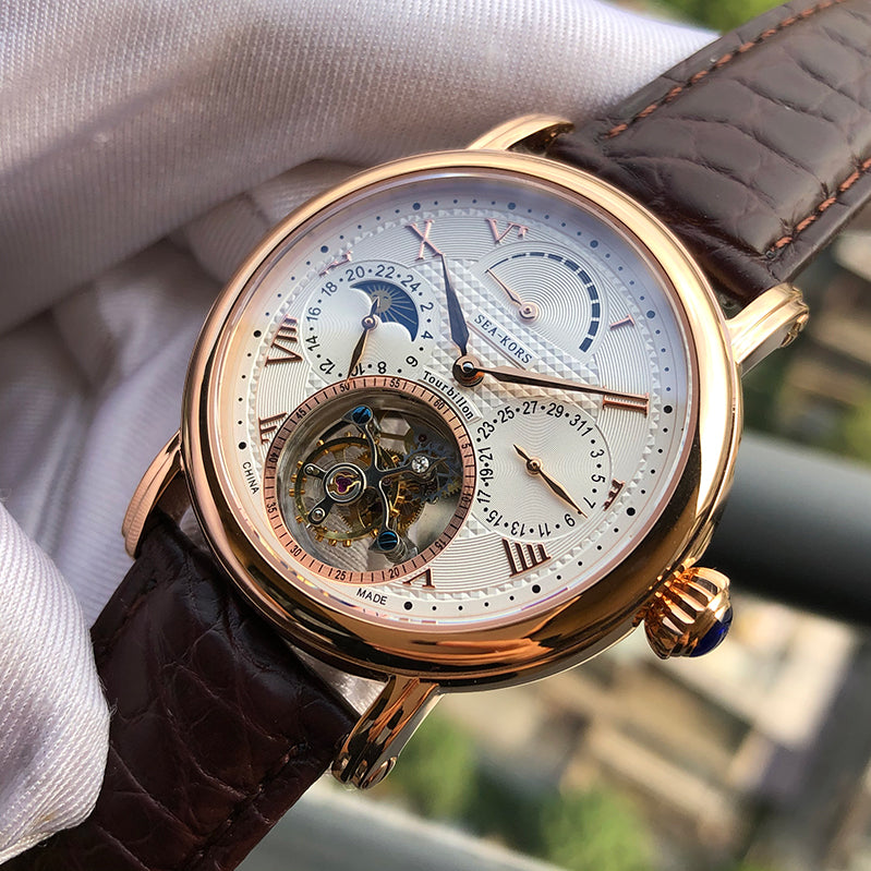 Seakors Tourbillon SE8007GW Rose Gold Case