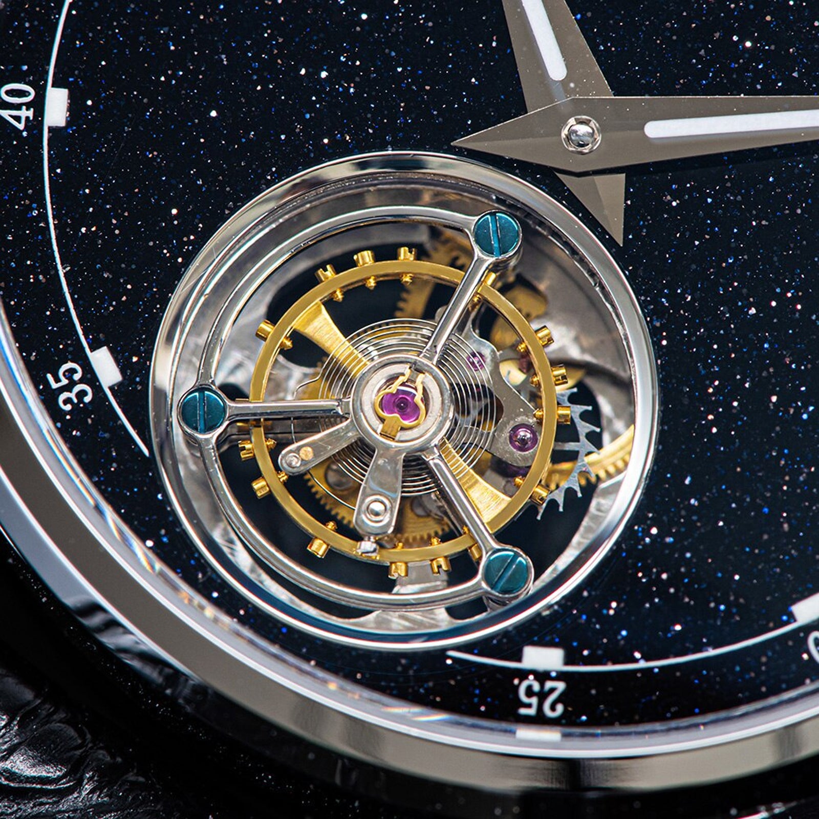 Sugess BlueGold Stone Dial Seagull ST8230 Tourbillon Movement