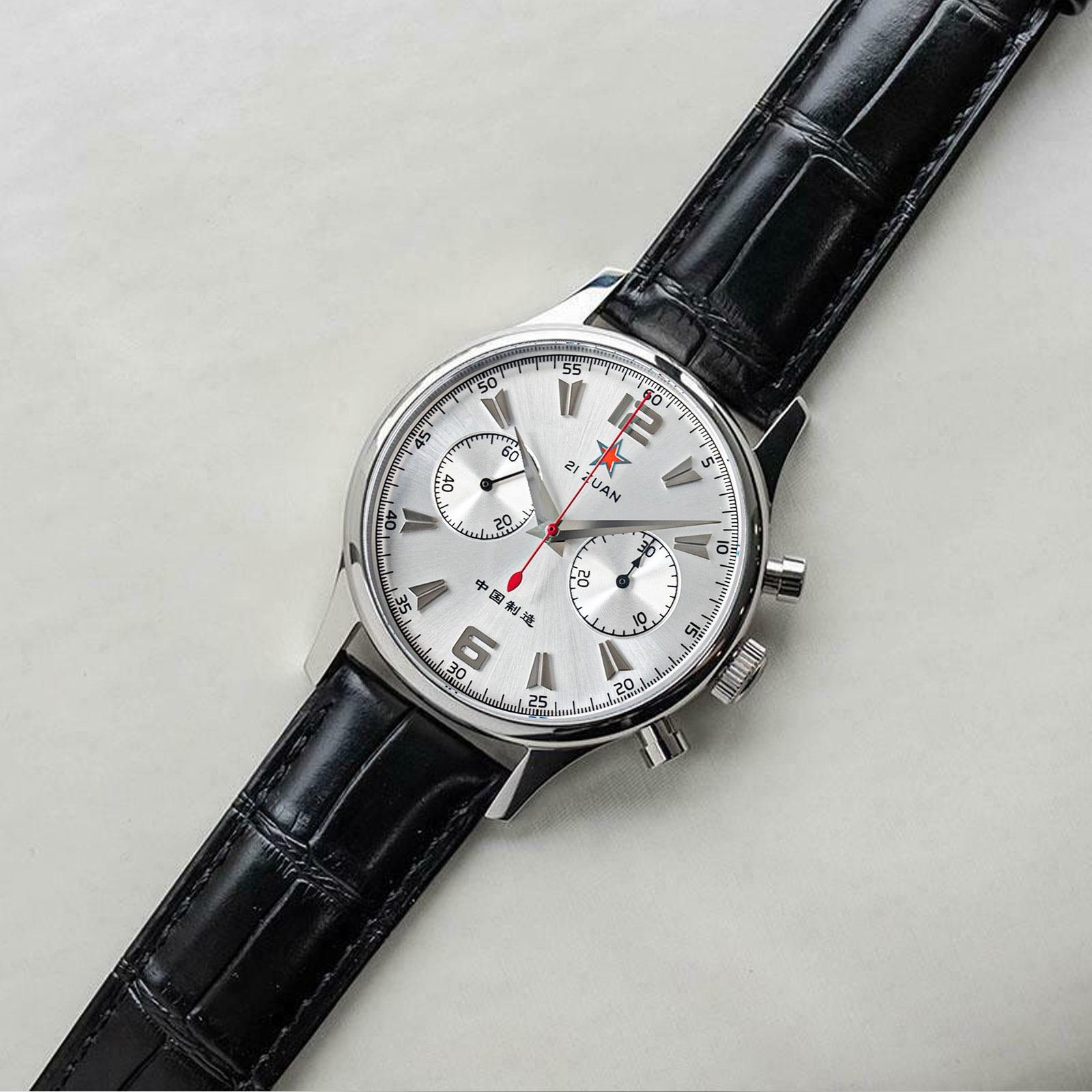 Chrono Master 438 White Dial Power Reserve Indicator – Sugess Watch