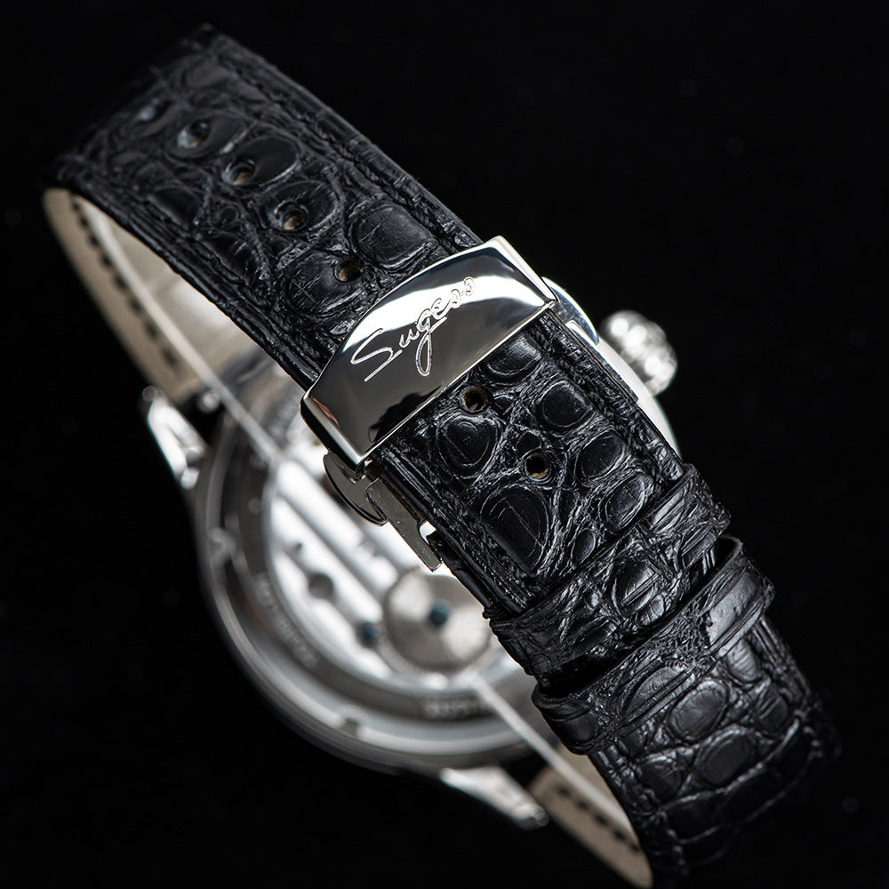 Tourbillon Master SU8004BKRD Black Roman Numerals Crystal Ring Bezel