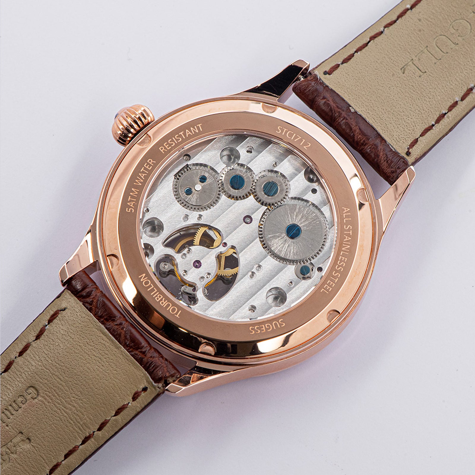 Sugess Seagull ST8007 Tourbillon Movement Watch SU8007GW2