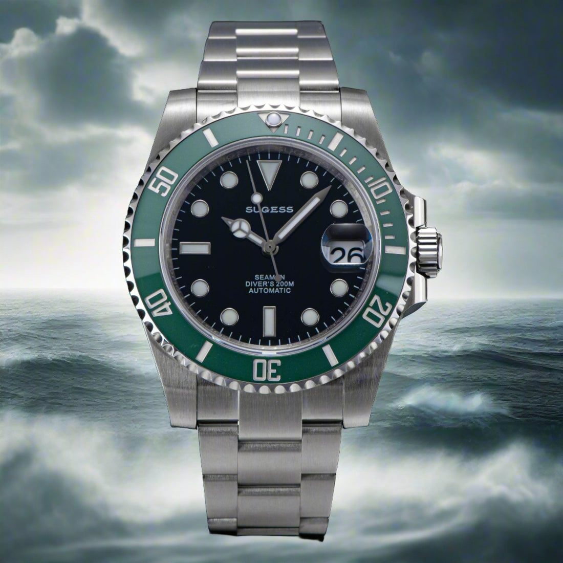 Ocean Star SP126610LV Black Dial Green Bezel Automatic (NH35 movement)