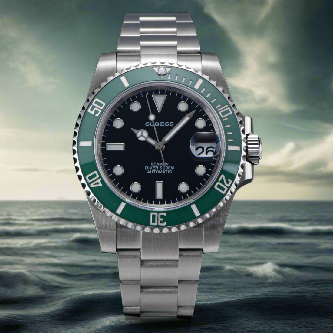 Ocean Star SU116610LD Black Dial Green Bezel Automatic (Seagull ST2130 movement)