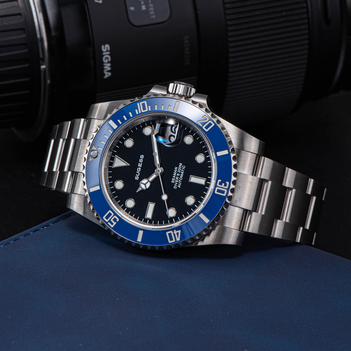 Ocean Star S421 SU116610LB Black Dial Blue Bezel (Seagull ST2130 movem