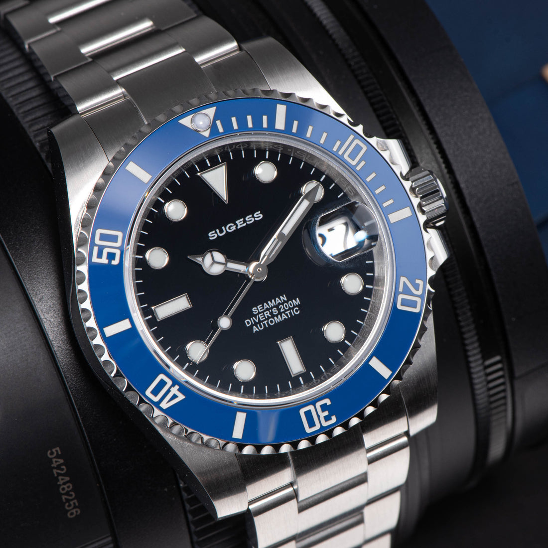 Ocean Star S421 SU116610LB Black Dial Blue Bezel (Seagull ST2130 movem