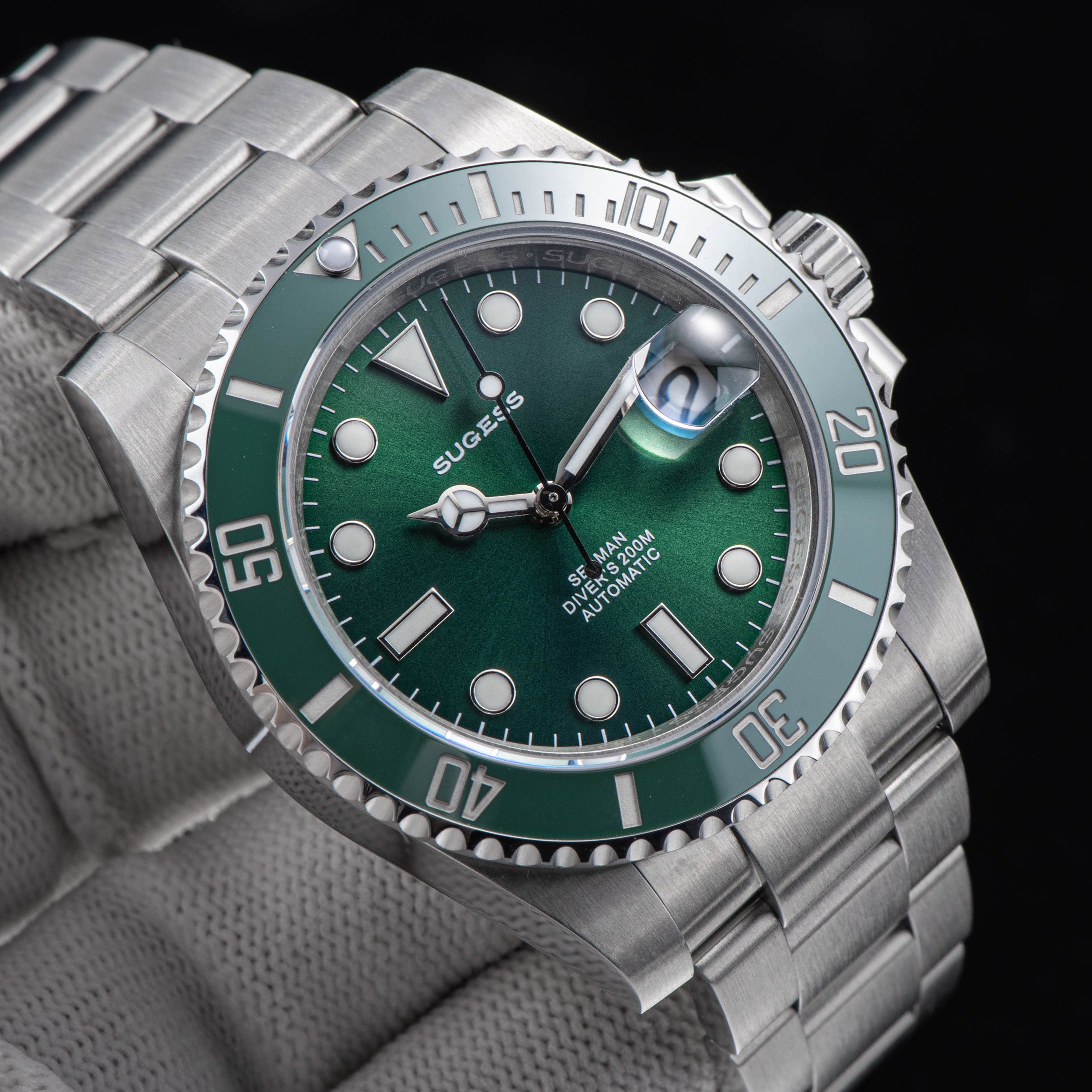 カスタム オマージュ Submariner グリーンダイヤル Sugess Sub Hulk Green Homage 40mm Automatic Seiko NH35A WR200