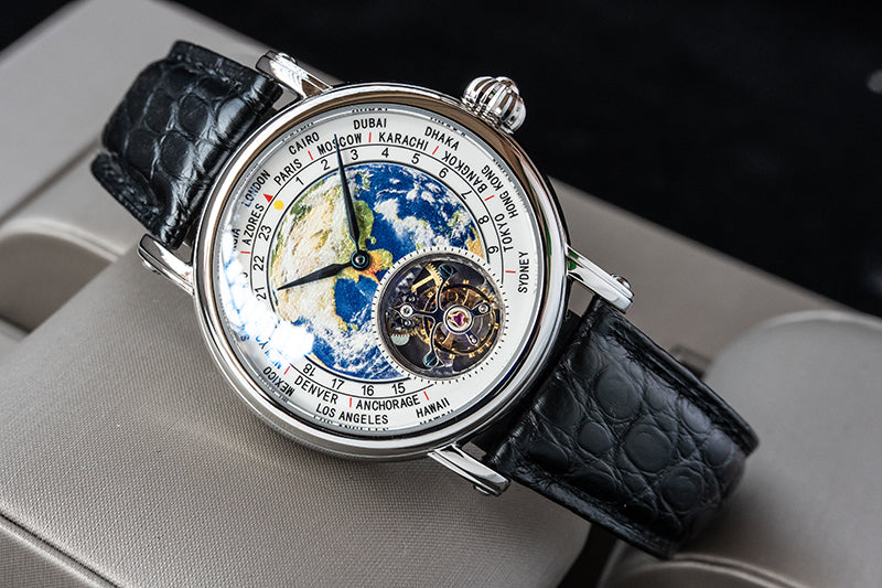 Sugess Enamel Earth Seagull ST8000 Tourbillon Movement Watch SUEARTH