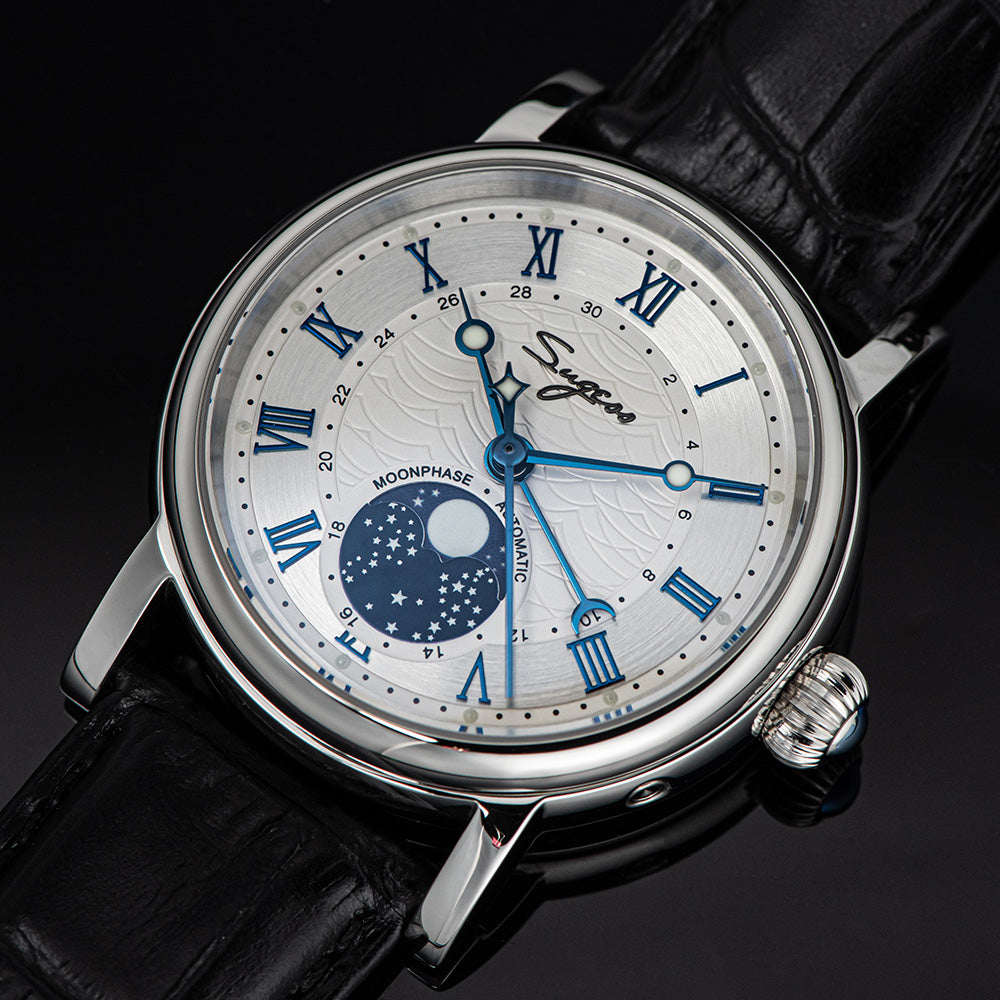 Sugess ムーンフェイズ 40mm Amazon.com: Sugess MoonPhase Master SU1908GWX Gold Swan Neck 40mm