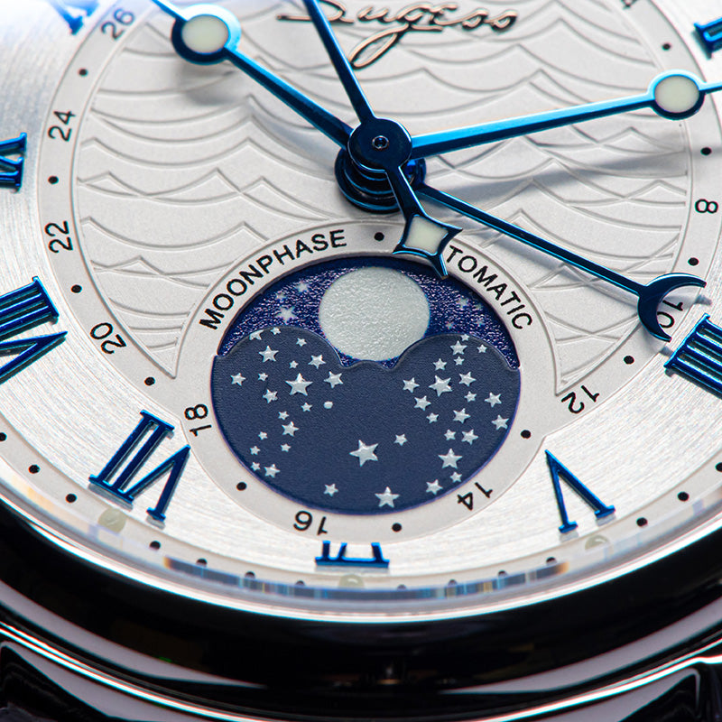 Sugess Luminous Moonphase Seagull ST2108 Movement Watch SU2108SZ