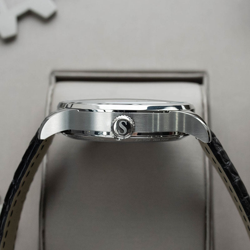 Sugess BlueGold Stone Dial Seagull ST8230 Tourbillon