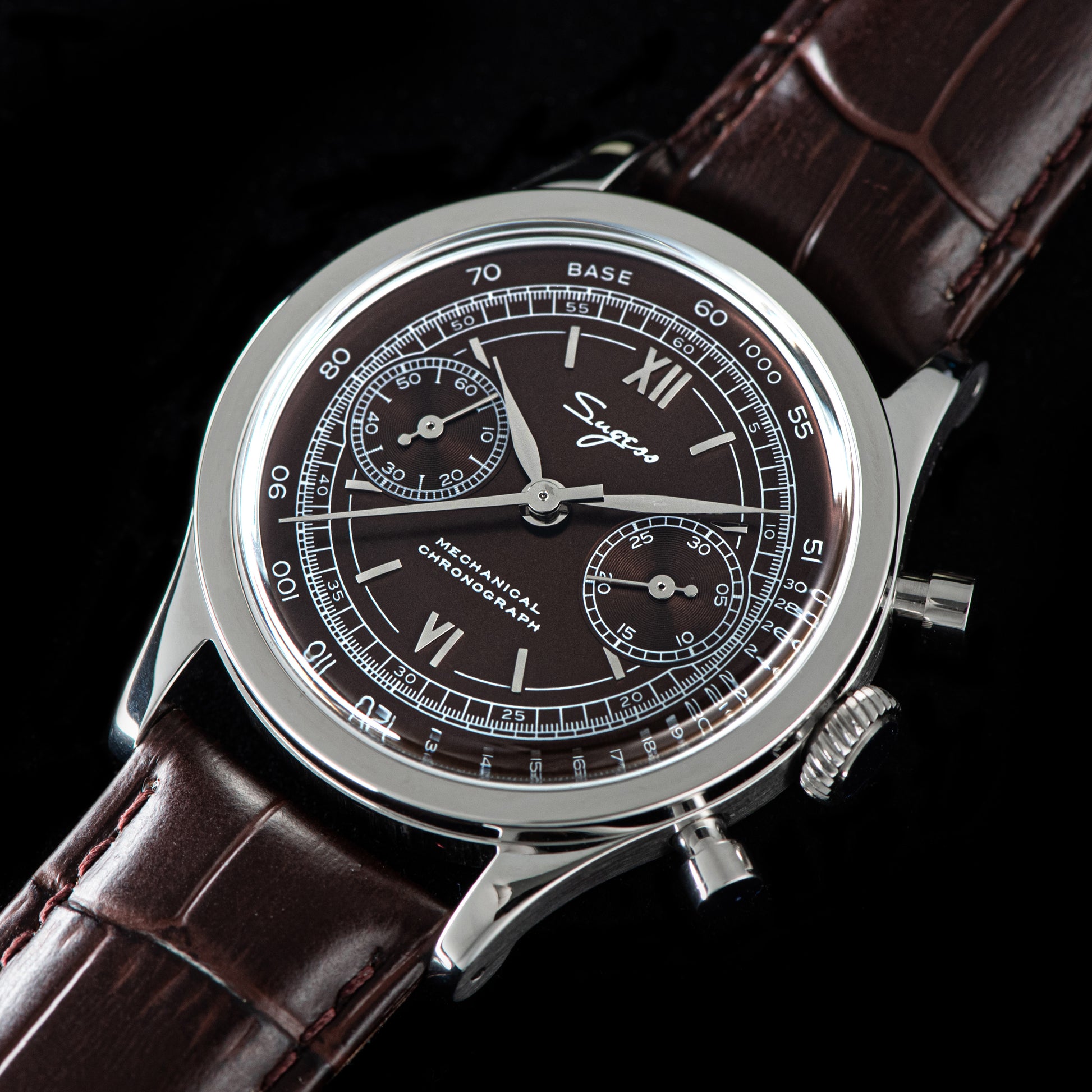 Sugess SWAN NECK Exhibition case back Chrono Watch SEAGULL 1963 SUCHP005L  V2 | eBay