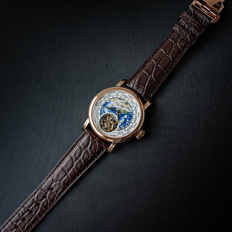 ストイスト AGS 90ULL S Sugess Enamel Earth Seagull ST8000 Tourbillon Movement Watch