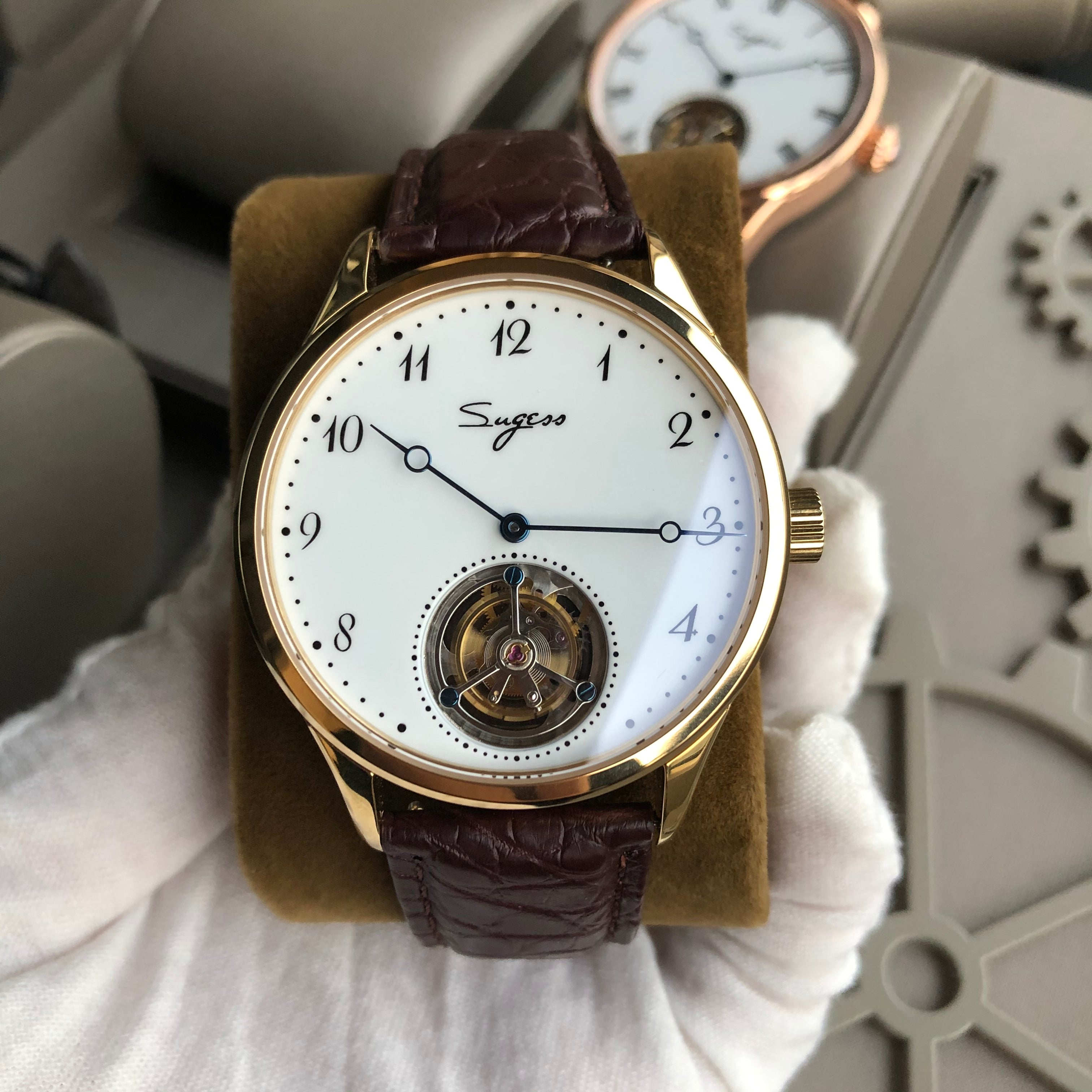 Sugess Logo Customize Enamel Dial Seagull ST8230 Tourbillon